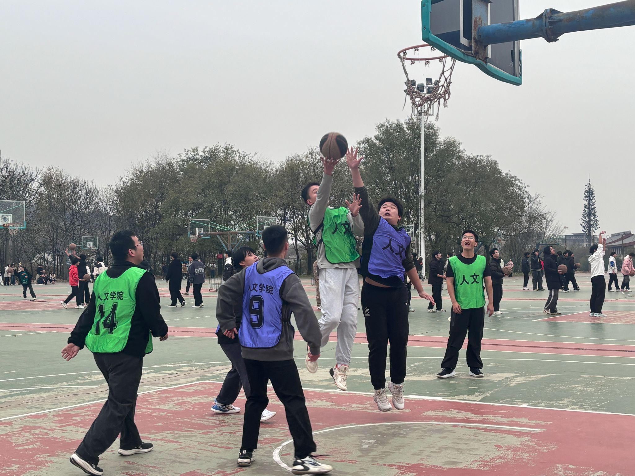 队员们顽强拼搏，展现出篮球运动精神的魅力